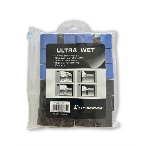 Комплект намоток на ракетку ProKennex Ultra Wet Over Grip 12 шт Синий-Черный (AYGP1803-BB) - фото 5